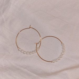 Pearl Hoop Earrings